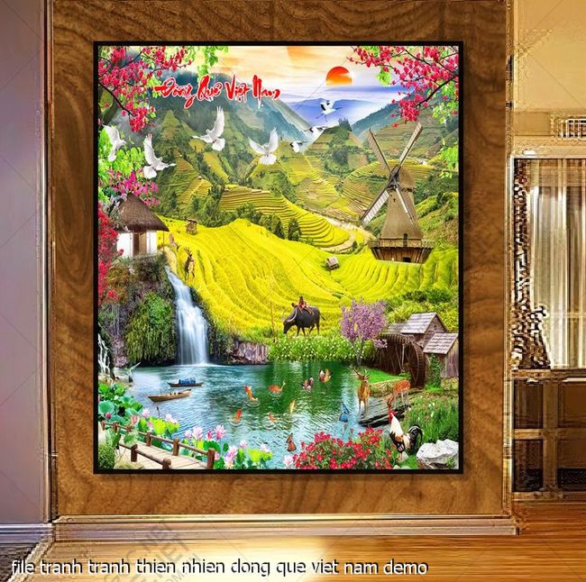 file tranh tranh thien nhien dong que viet nam